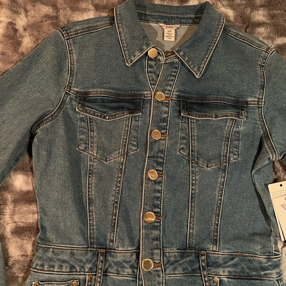 NWT Guess Blue space wash long sleeve denium dress sz SM - Picture 7 of 13
